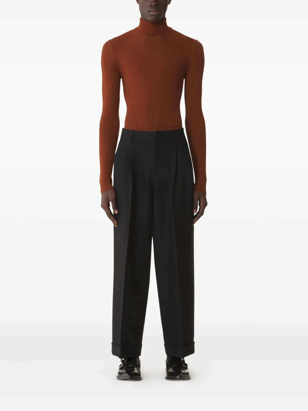 Lanvin Geribbelde coltrui Bruin