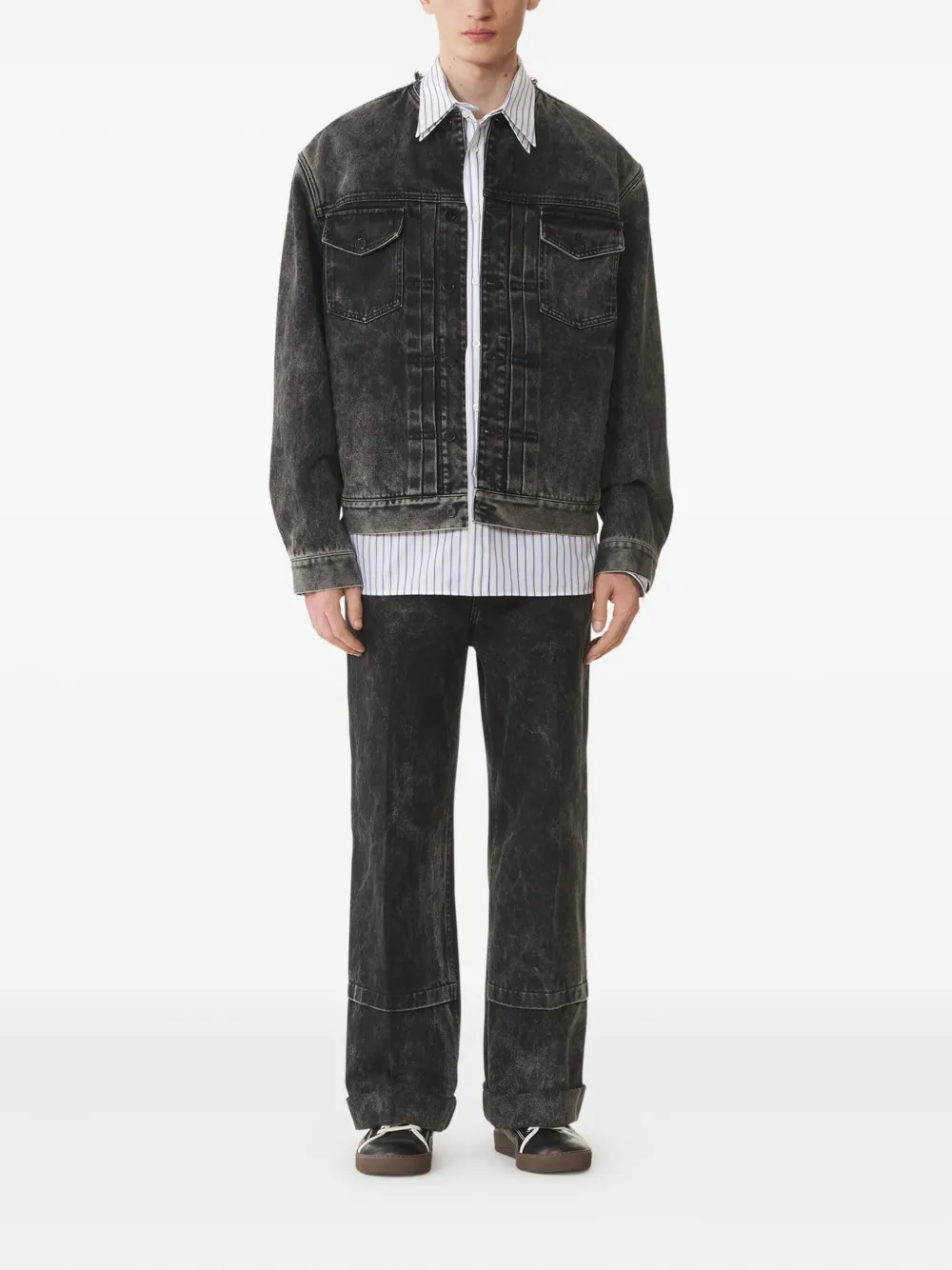 Lanvin Katoenen jack met acid wassing Zwart