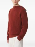 Lanvin buttoned-shoulder diamond-pattern sweater - Red