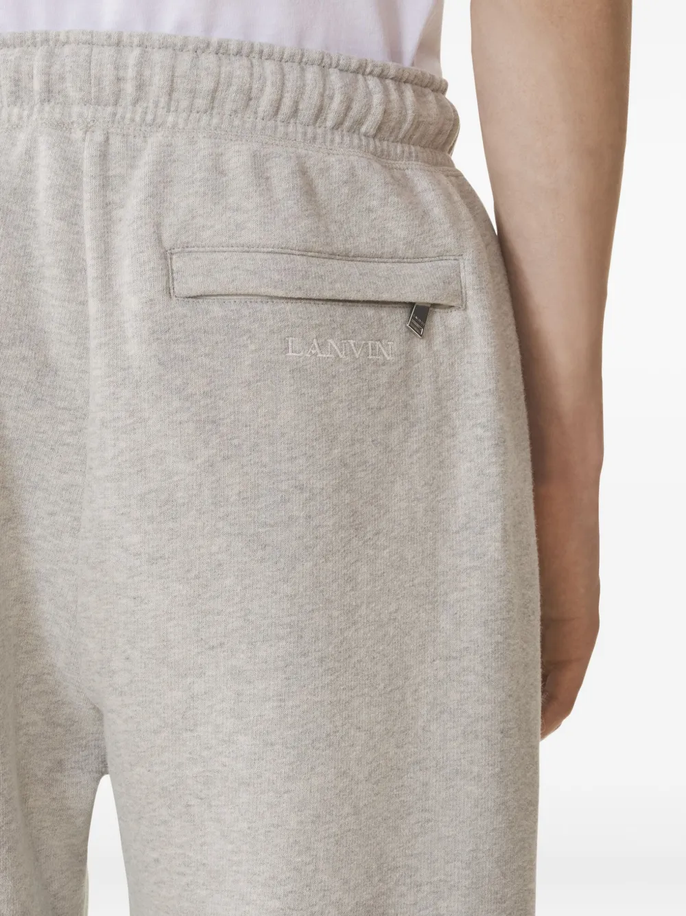 Lanvin Broek met geborduurd logo Grijs