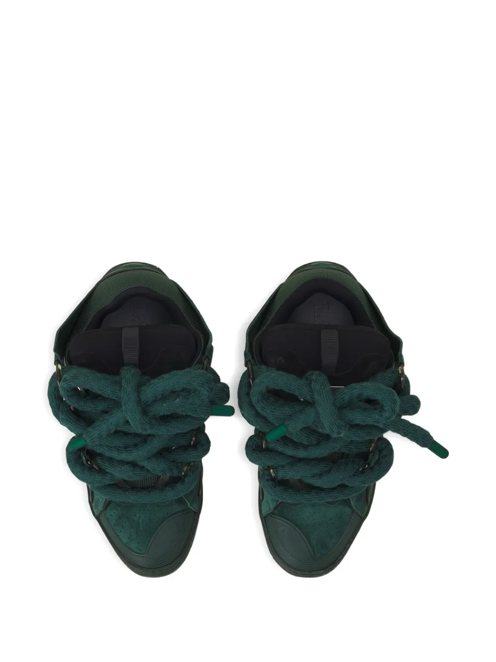 Lanvin rope-lace suede sneakers Green