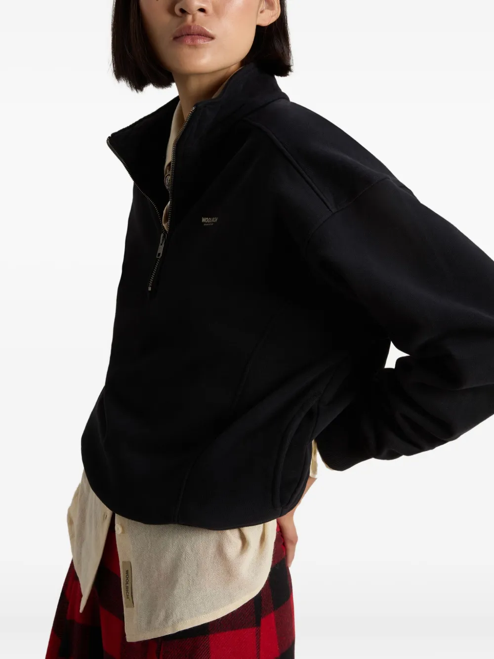 Woolrich Zip-up Sweatshirt In Black