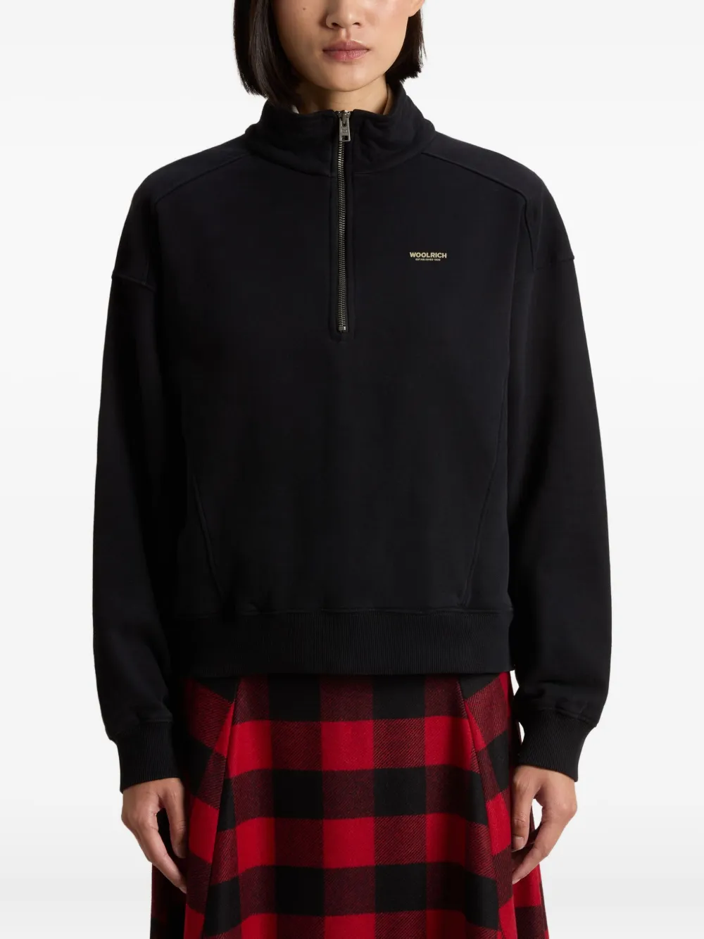 Woolrich Zip-up Sweatshirt In Black