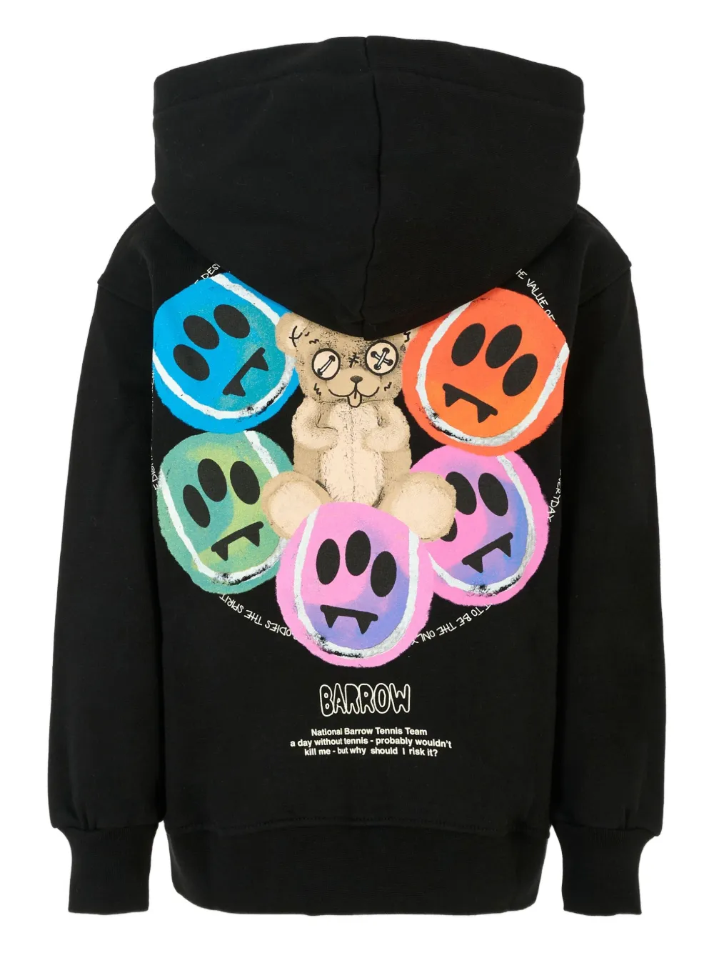 Barrow Teddy-print Hoodie In Black