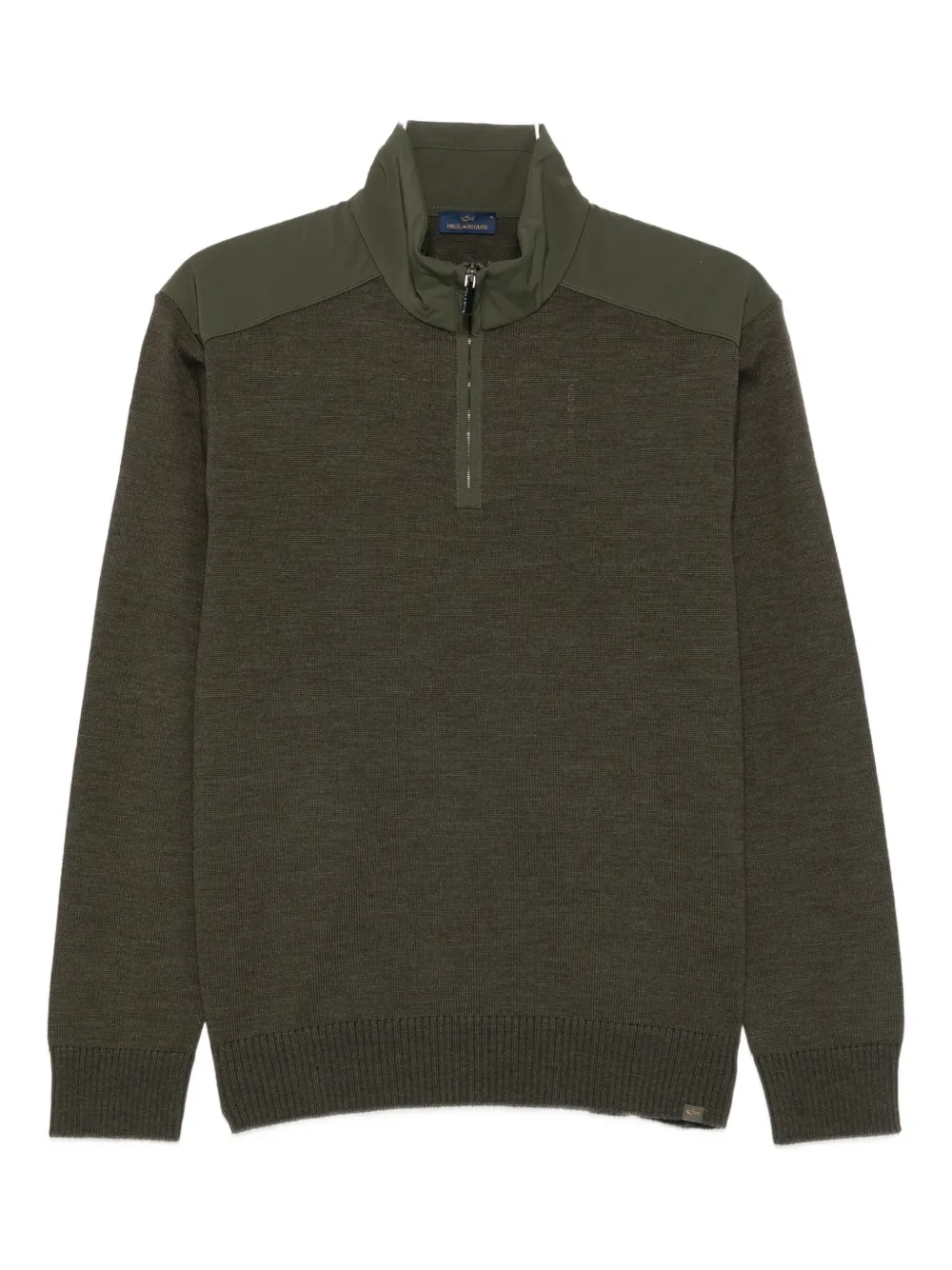Paul & Shark Half-zip Wool Sweater In Green
