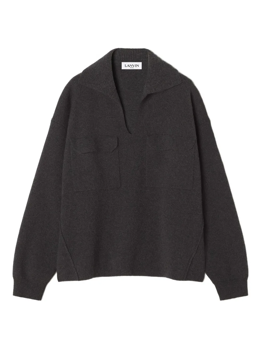 Lanvin patch-pocket v-neck sweater Zwart