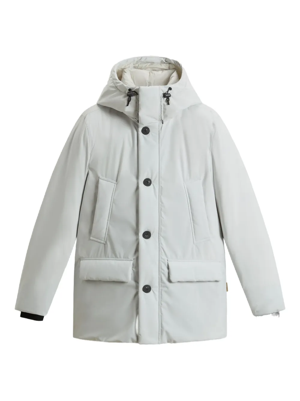 Woolrich hooded button-fastening padded jacket Wit