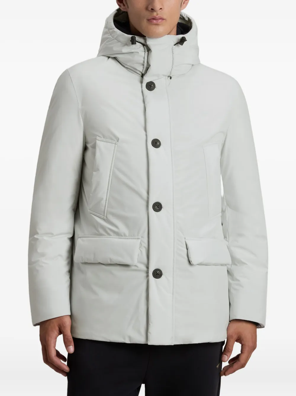 Woolrich Gewatteerd jack met capuchon en knoopsluiting Wit