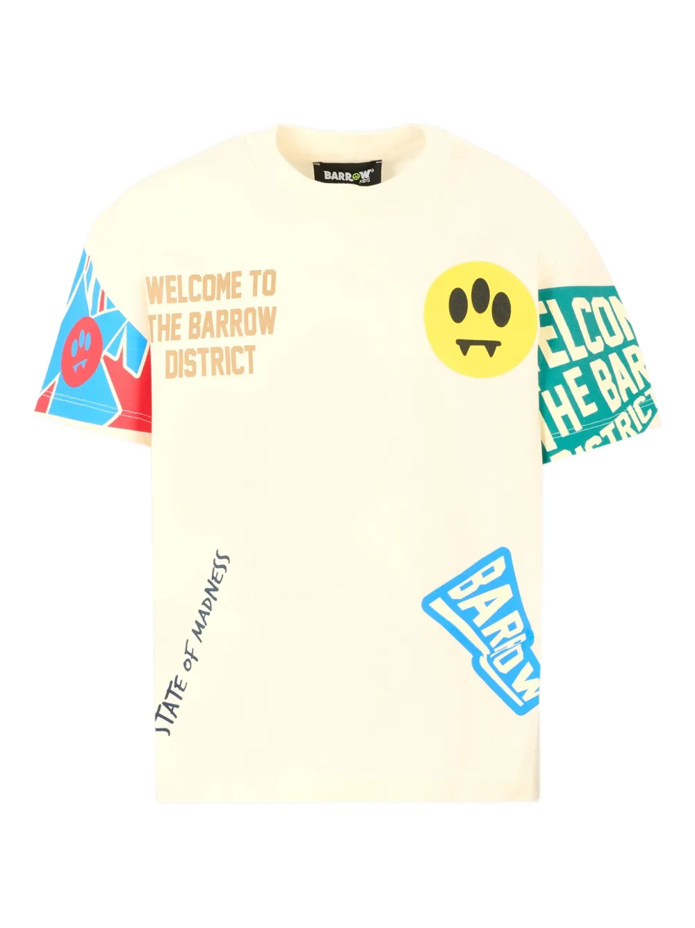 Barrow kids graphic-print cotton T-shirt Beige