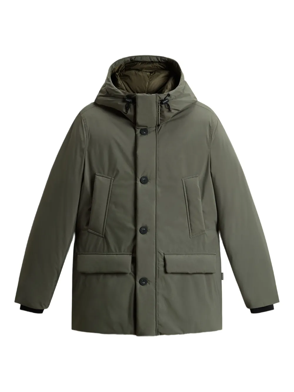 Woolrich hooded button-fastening padded jacket Groen