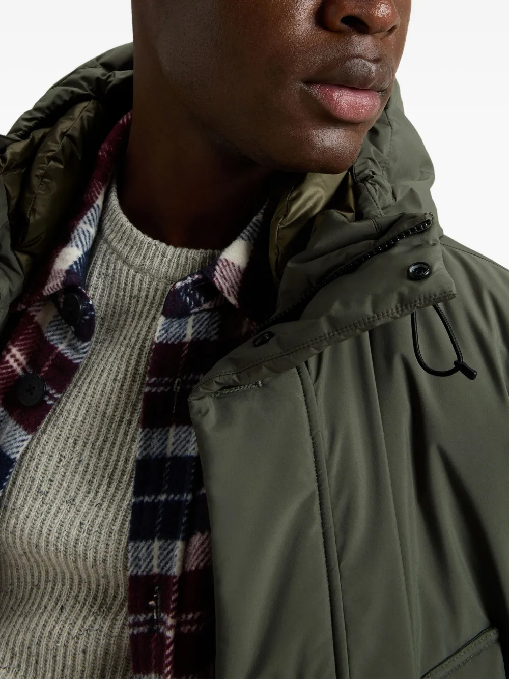 Woolrich Gewatteerd jack met capuchon en knoopsluiting Groen