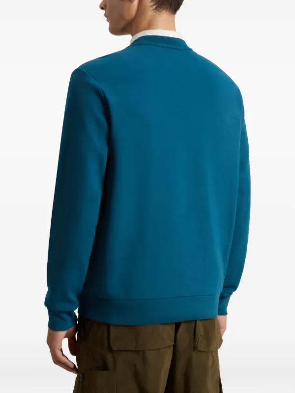 Woolrich Logo Interlock crew-neck Sweater | Blue | FARFETCH CA