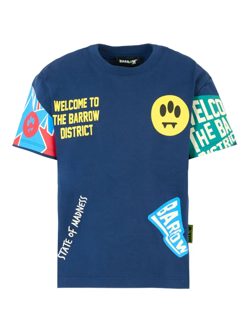 Barrow kids graphic-print cotton T-shirt Blauw