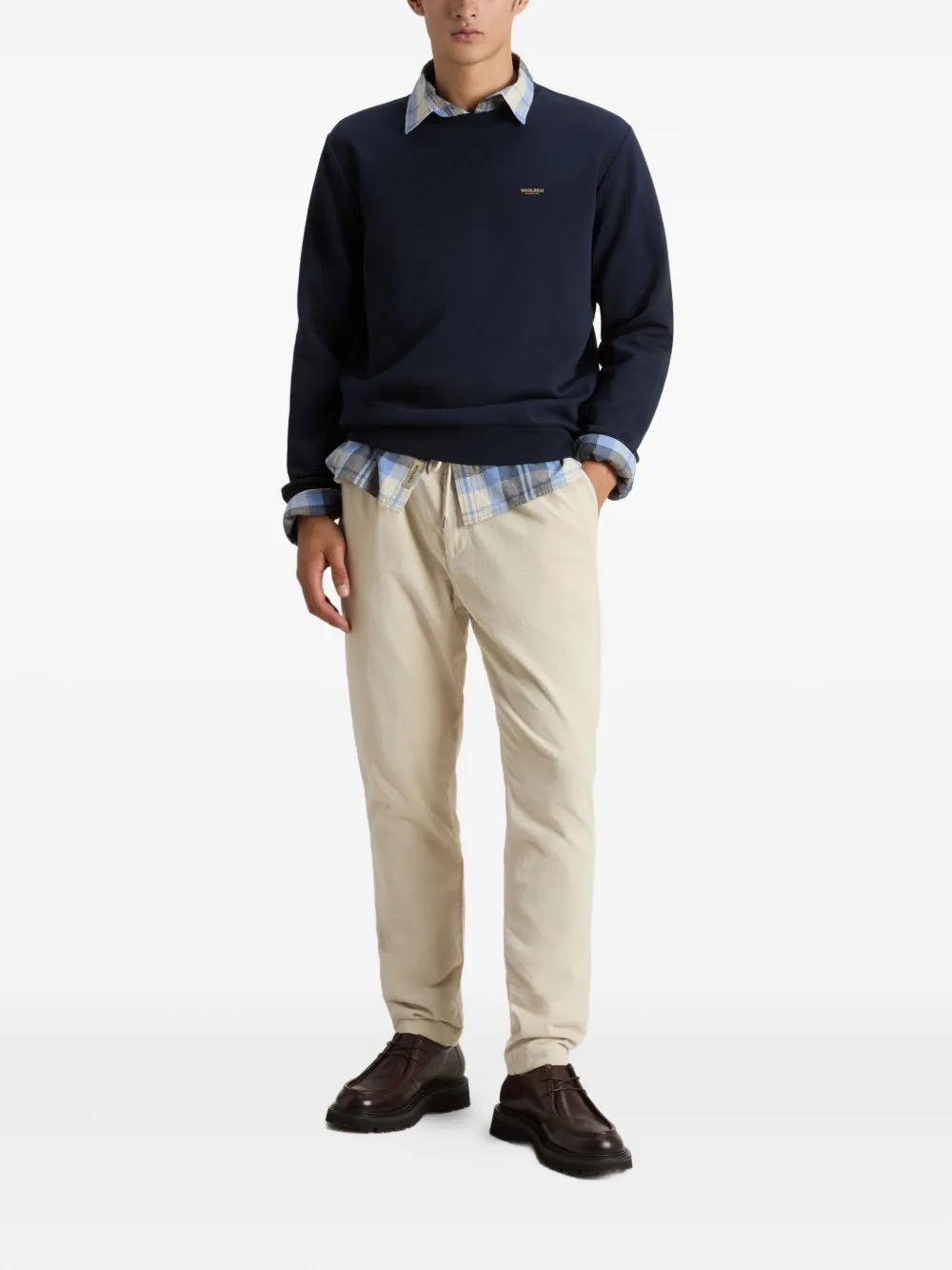 Woolrich logo interlock crew-neck sweater - Zwart