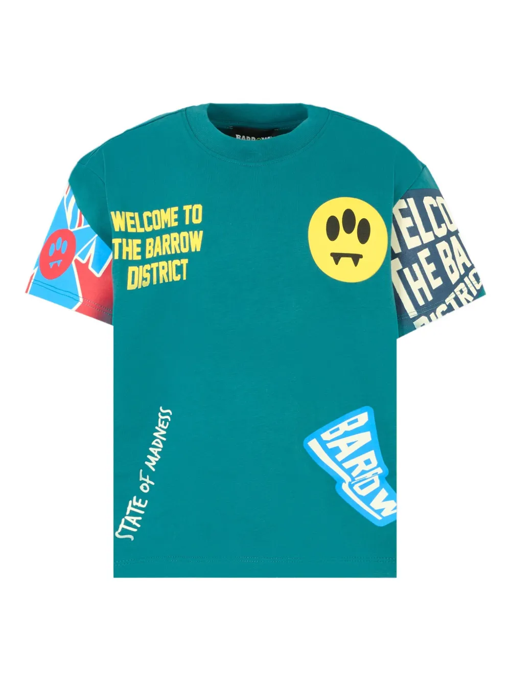 Barrow kids graphic-print cotton T-shirt Groen