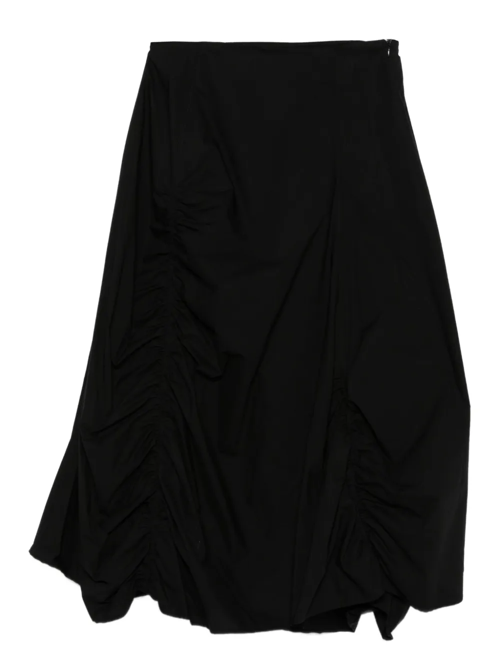gathered asymmetric skirt