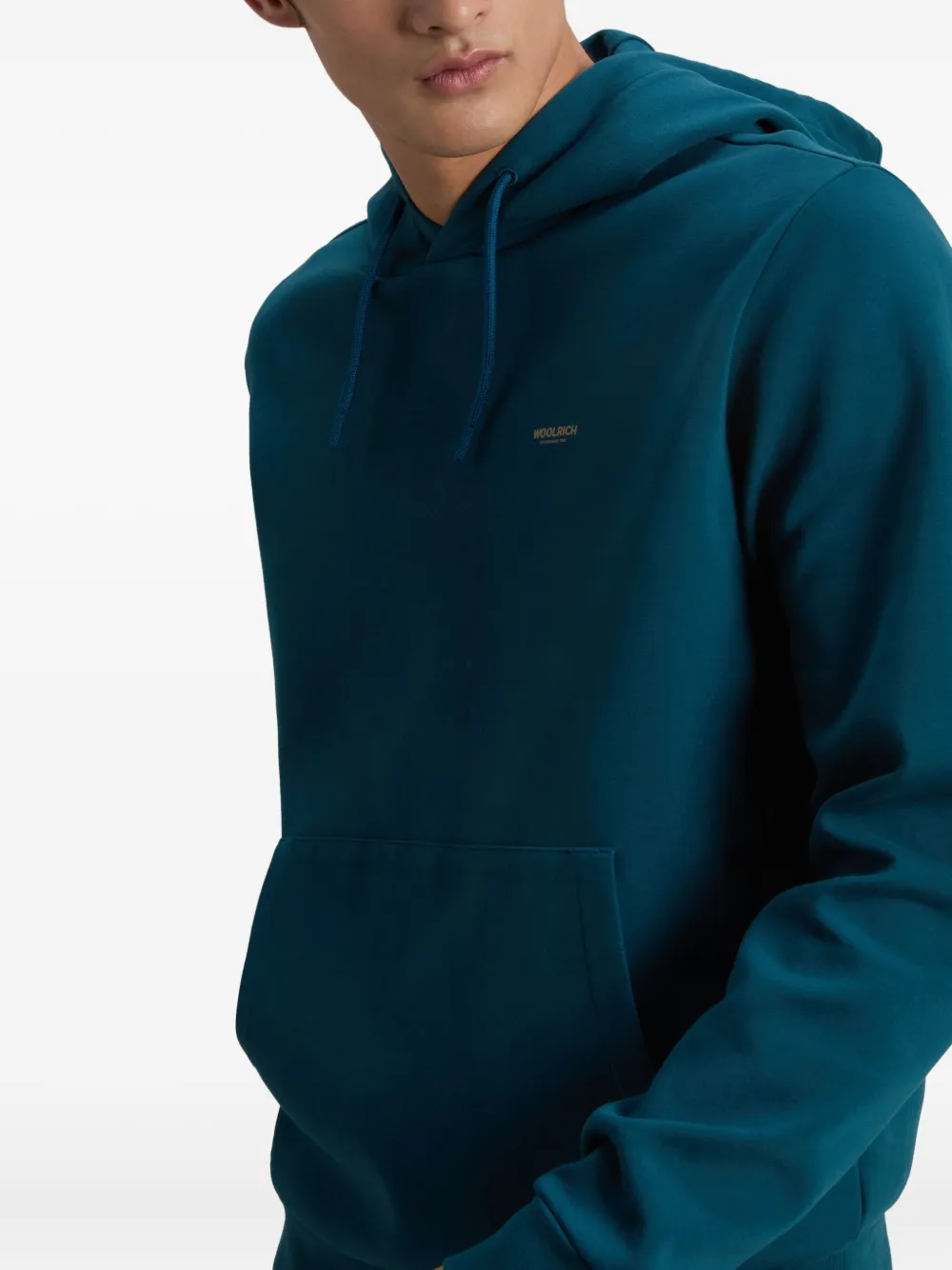Woolrich logo interlock hoodie Blauw