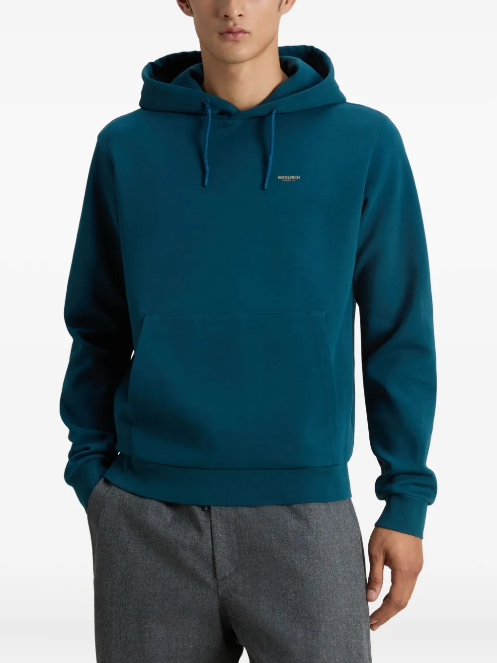 Woolrich logo interlock hoodie Blauw