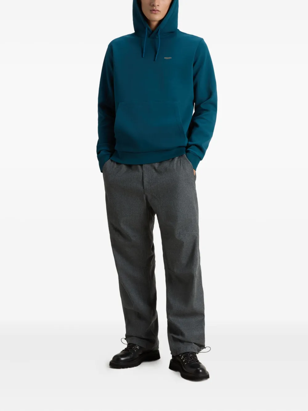 Woolrich logo interlock hoodie Blauw