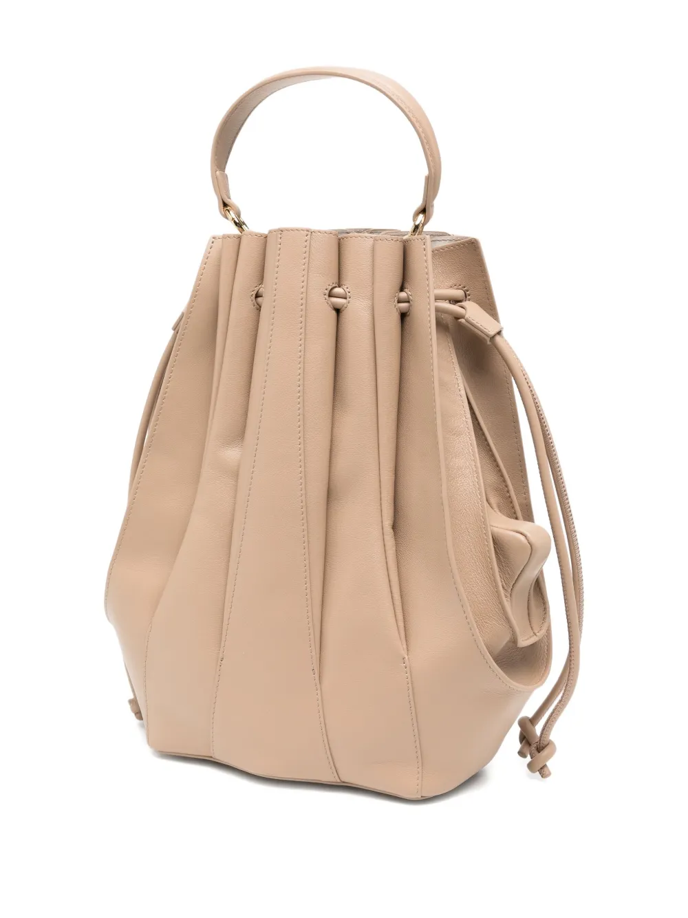 Saiid Kobeisy Leather Bucket Bag In Brown