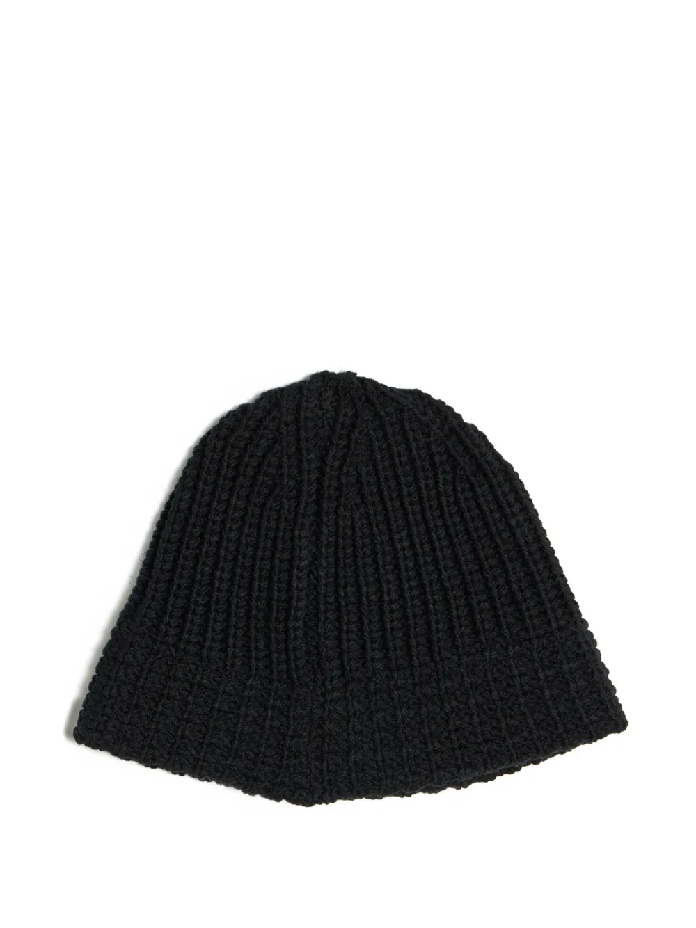 Yohji Yamamoto Ribgebreide wollen muts - Zwart