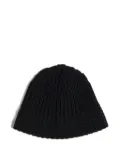 Yohji Yamamoto ribbed-knit wool beanie - Black