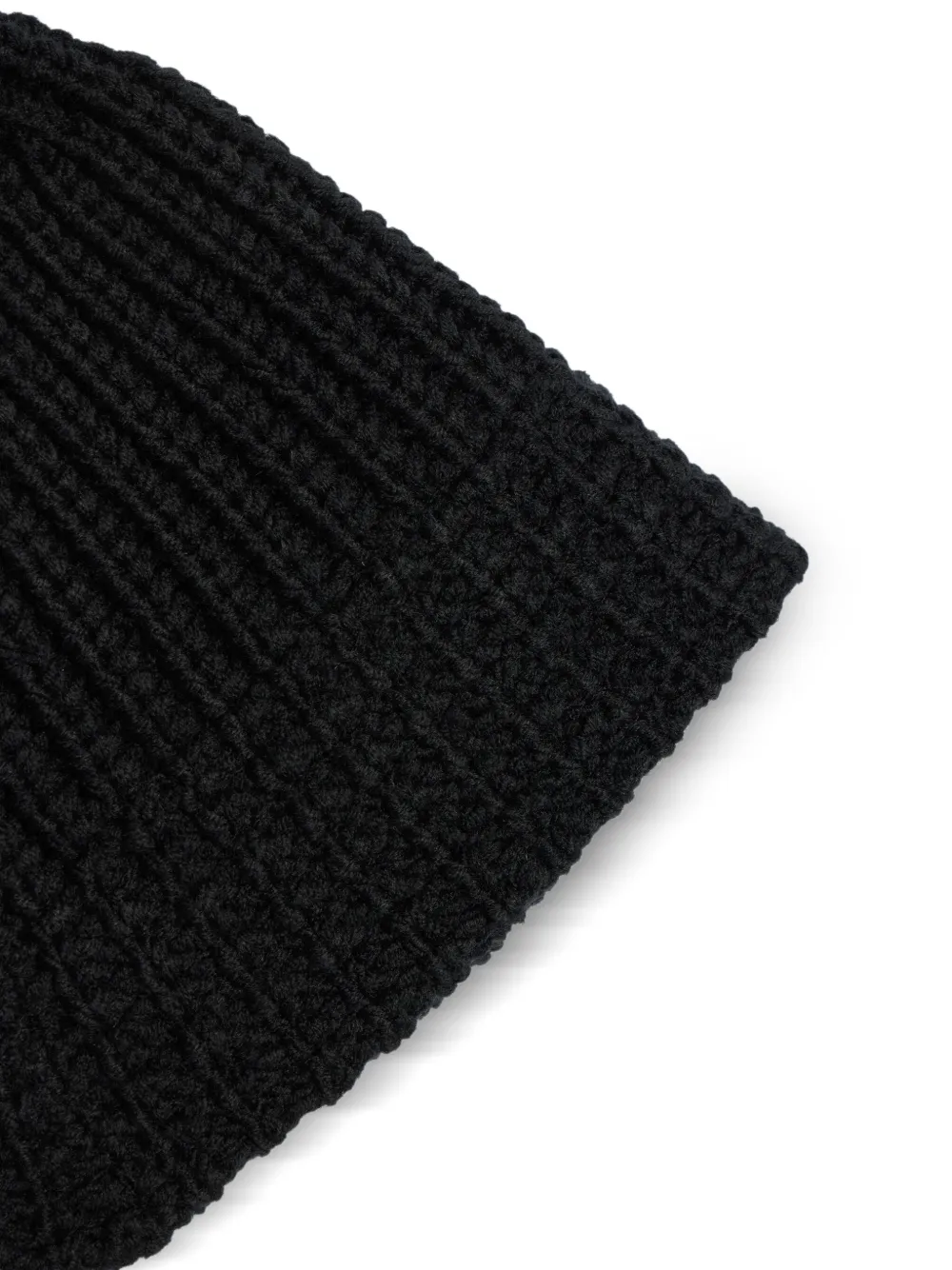 Yohji Yamamoto Ribgebreide wollen muts Zwart
