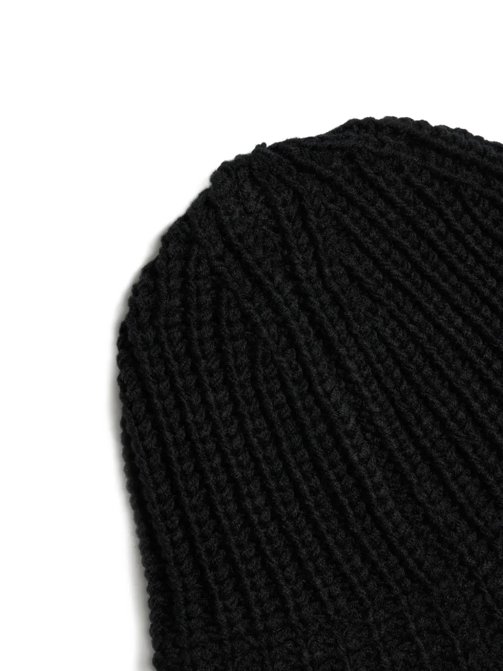 Yohji Yamamoto Ribgebreide wollen muts Zwart