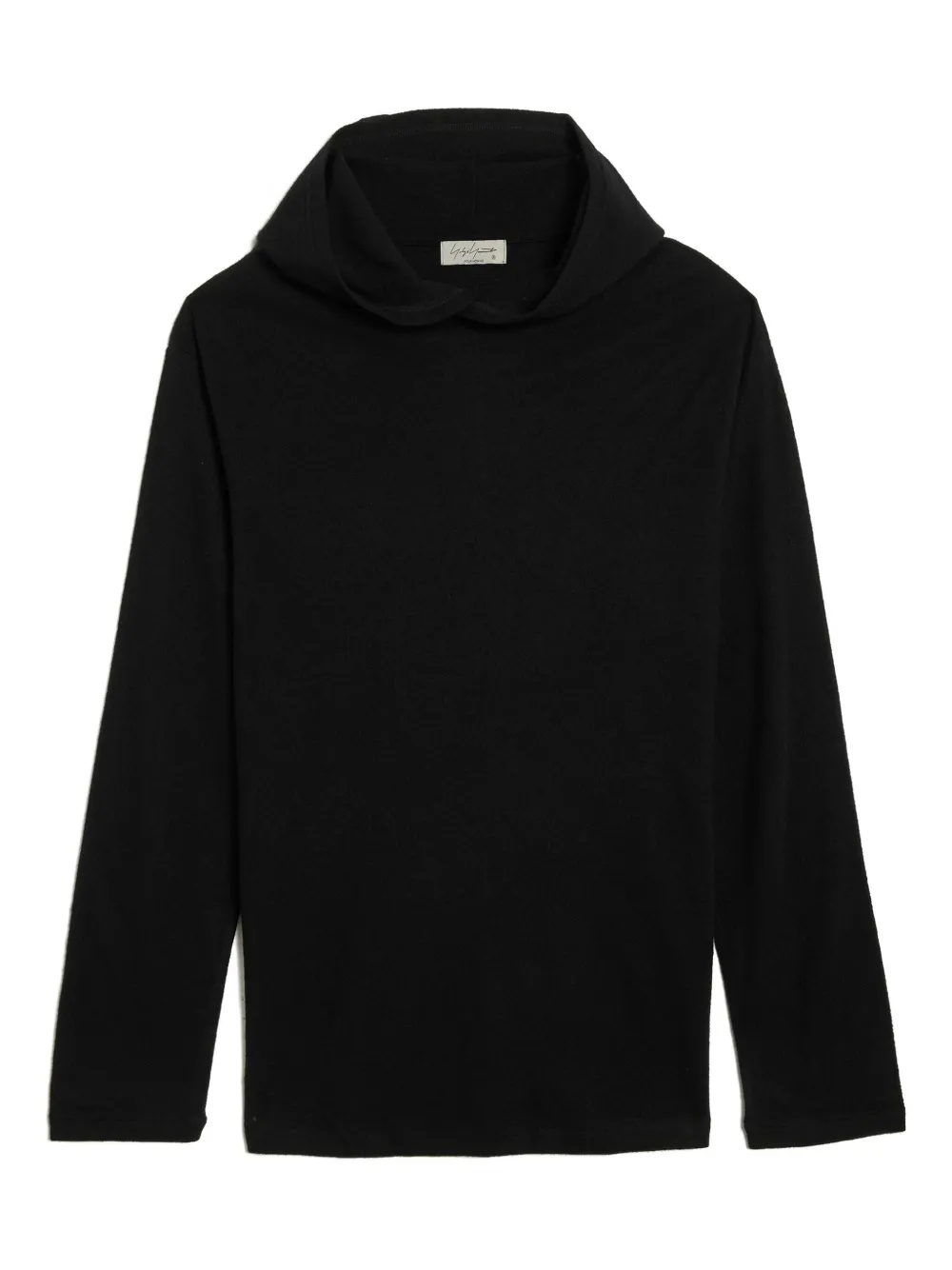 Yohji Yamamoto Super 120 hooded long-sleeve t-shirt | Black | Image 1