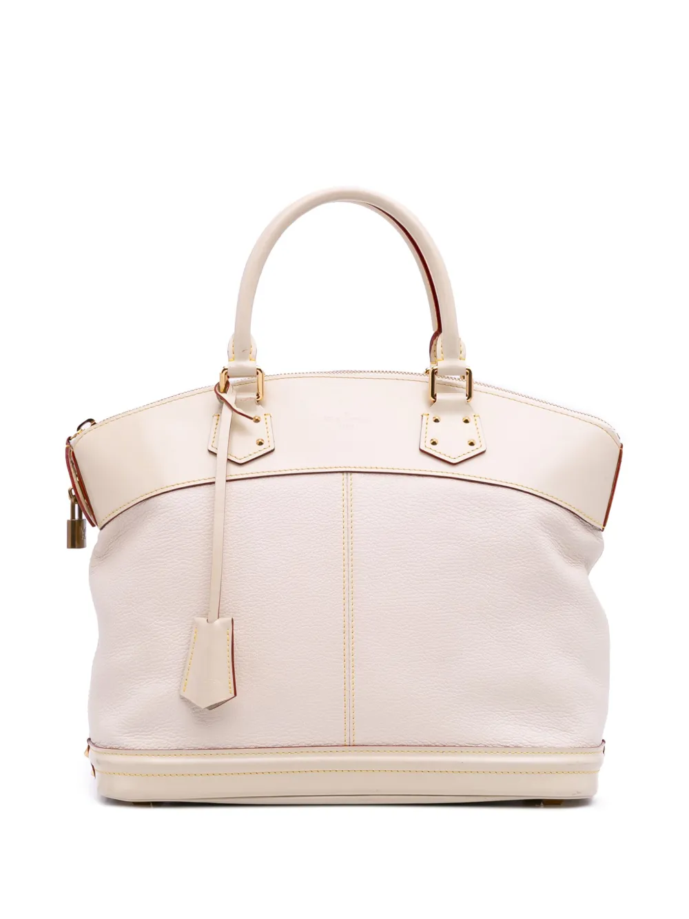 Pre-owned Louis Vuitton 2009 Suhali Lockit Mm Handbag In White