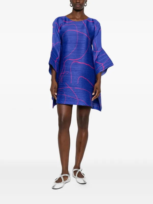 Pleats Please ドレス サイズM Pleats Please Issey Miyake Pause ドレス | ブルー | FARFETCH JP