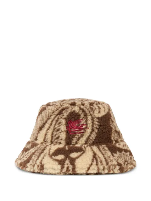 ETRO KIDS paisley-pattern shearling bucket hat