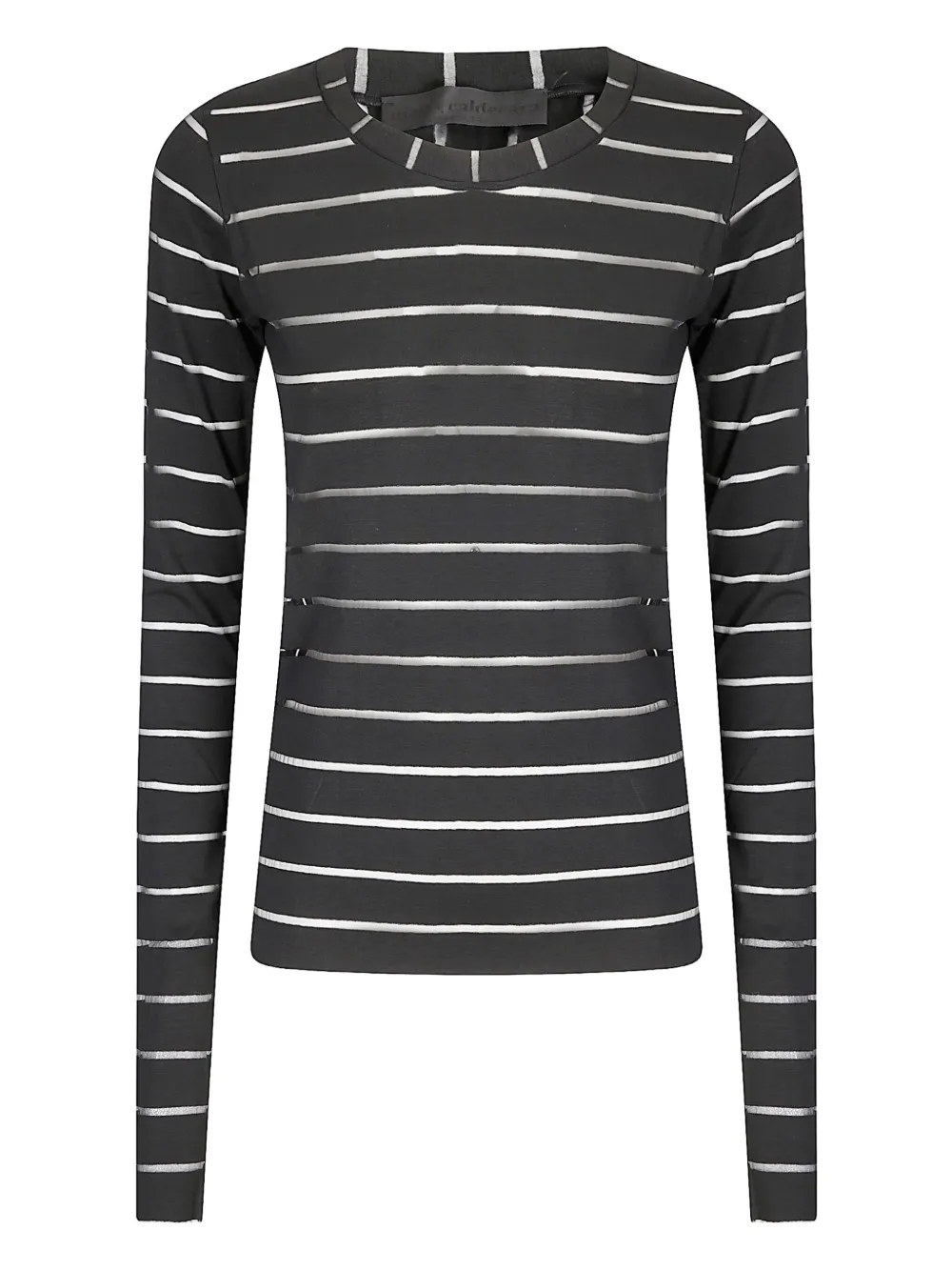 Maria Calderara Stripe Long-sleeve Sweater In Gray