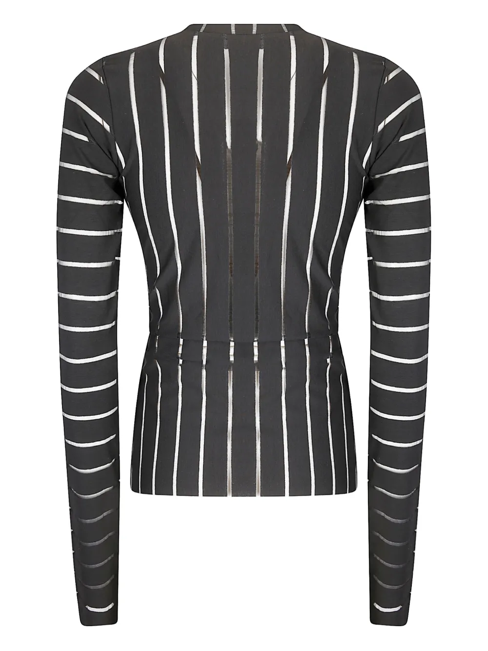 Maria Calderara Stripe Long-sleeve Sweater In Gray