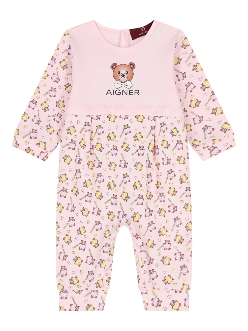 Aigner Kids teddy-bear print romper Roze