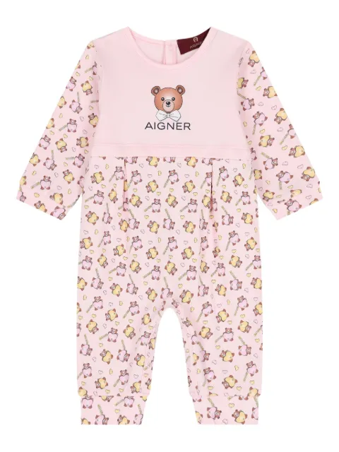 Aigner Kids teddy-bear print romper