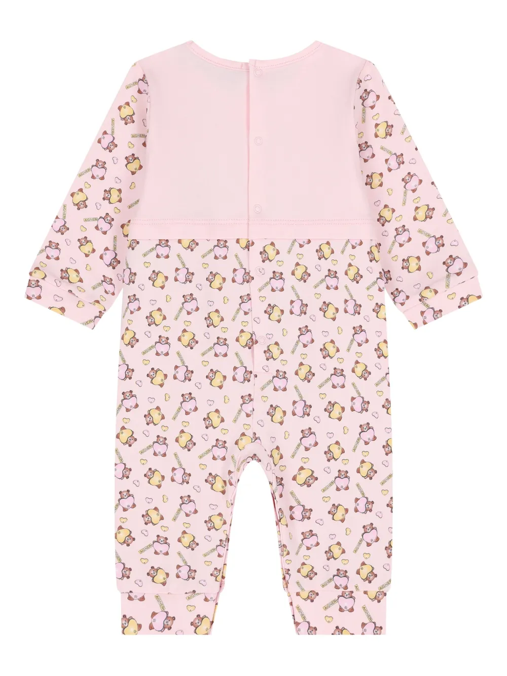 Aigner Kids teddy-bear print romper - Roze