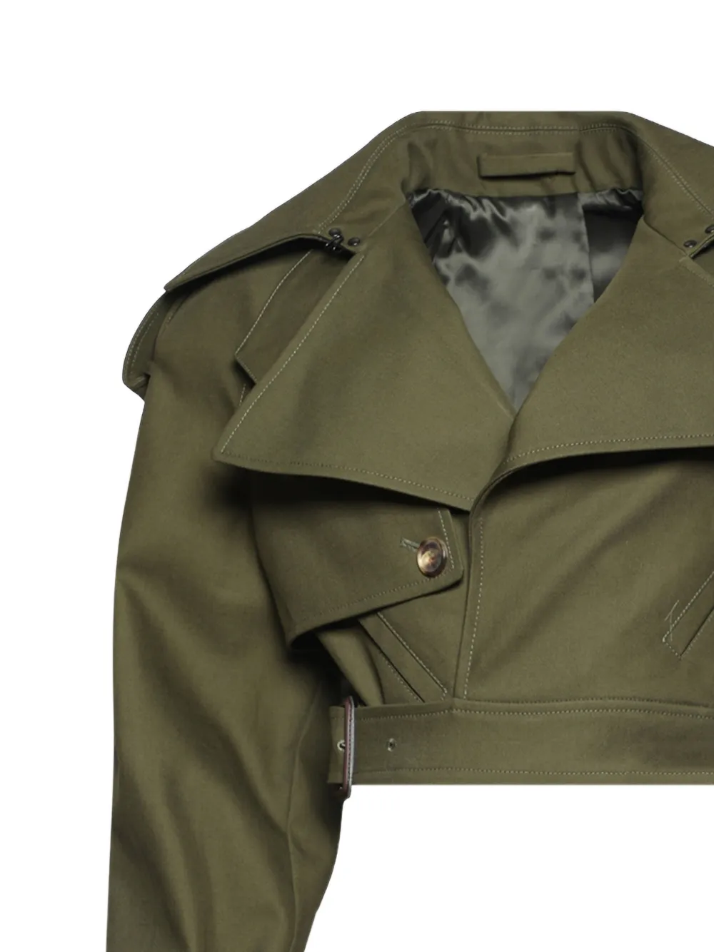  Wardrobe.nyc Belted Trench - Green 