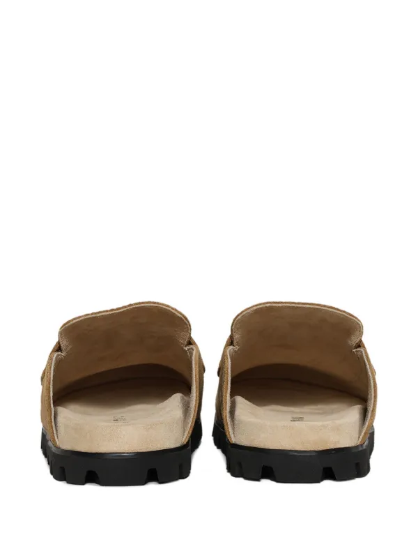 その他 miu Miu Miu logo-detail Suede Loafers | Green | FARFETCH