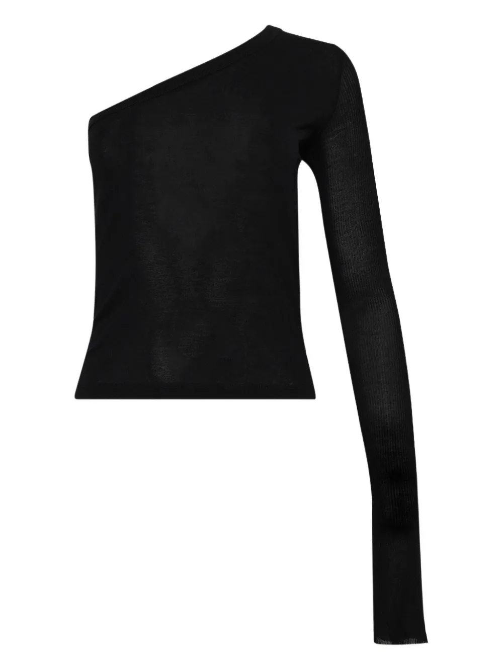Rick Owens Concordians Ziggy Off Shoulder T-shirt In Black