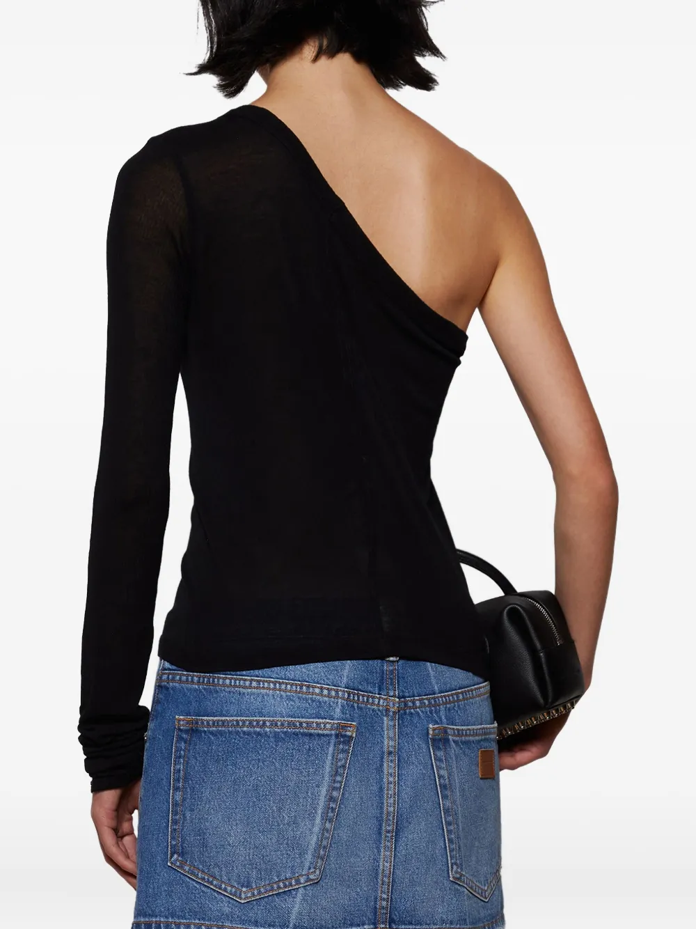 Rick Owens Concordians Ziggy Off Shoulder T-shirt In Black