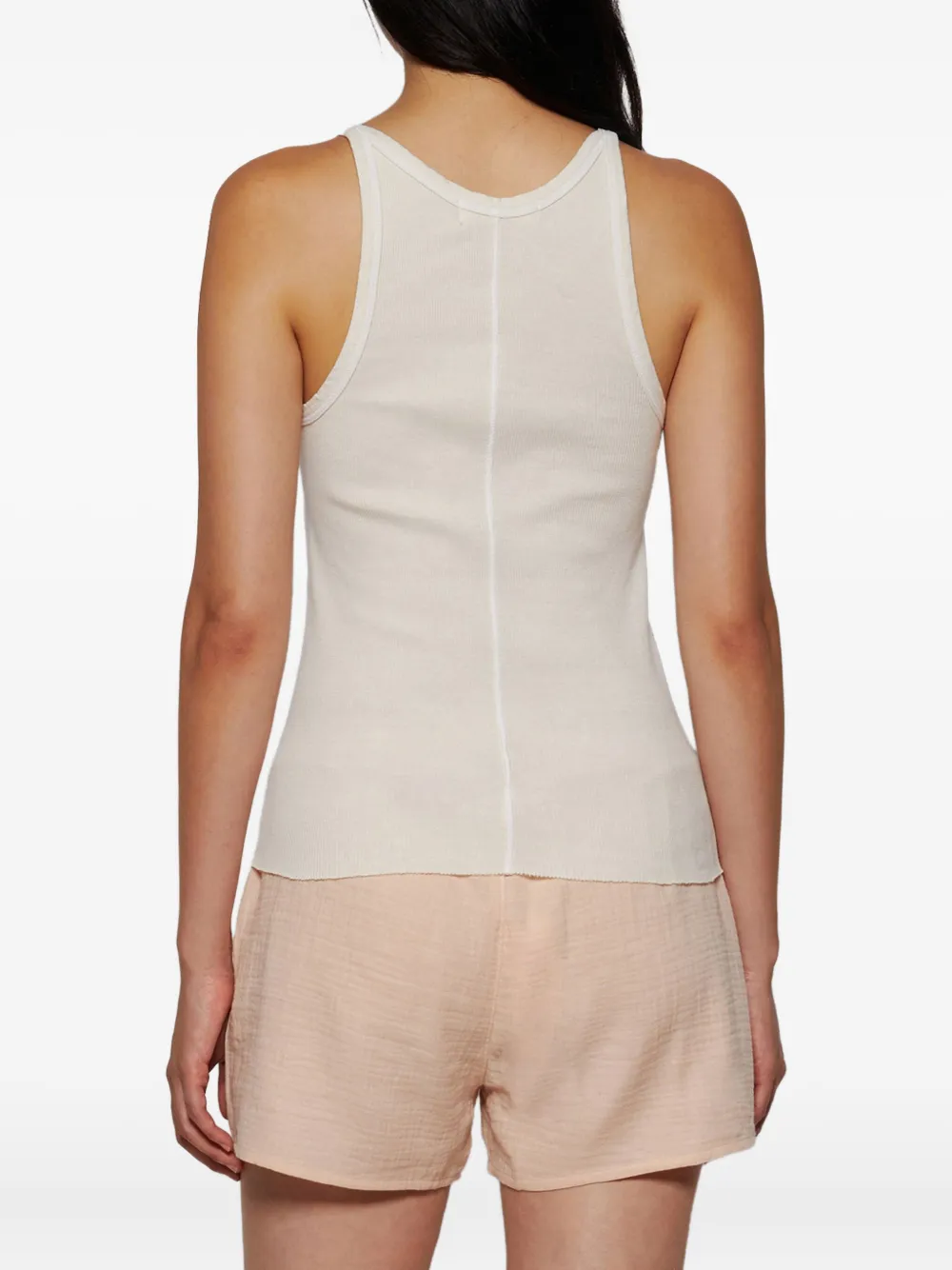 ETERNE Geribbelde tanktop Wit