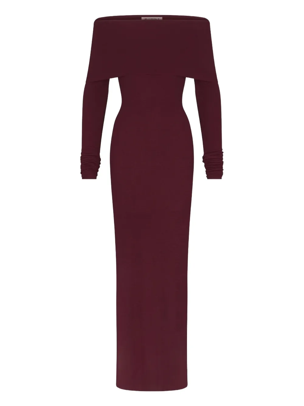 ETERNE long-sleeve off-shoulder maxi dress - Rosso