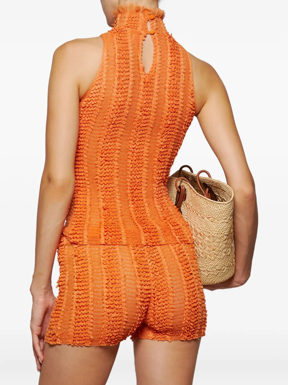 Roberta Einer Ruffled Turtleneck Top In Multi