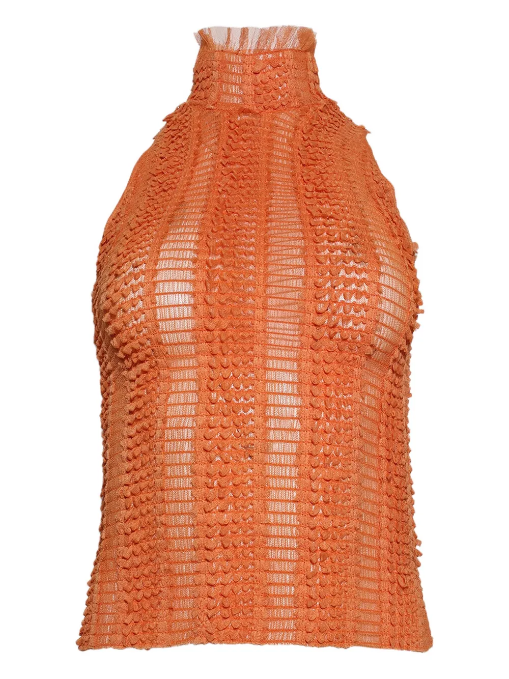 Roberta Einer ruffled turtleneck top | Orange | Image 1