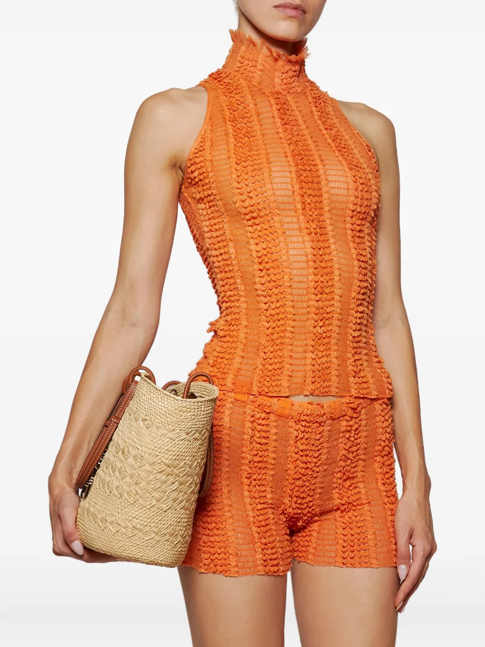 Roberta Einer Ruffled Turtleneck Top In Multi