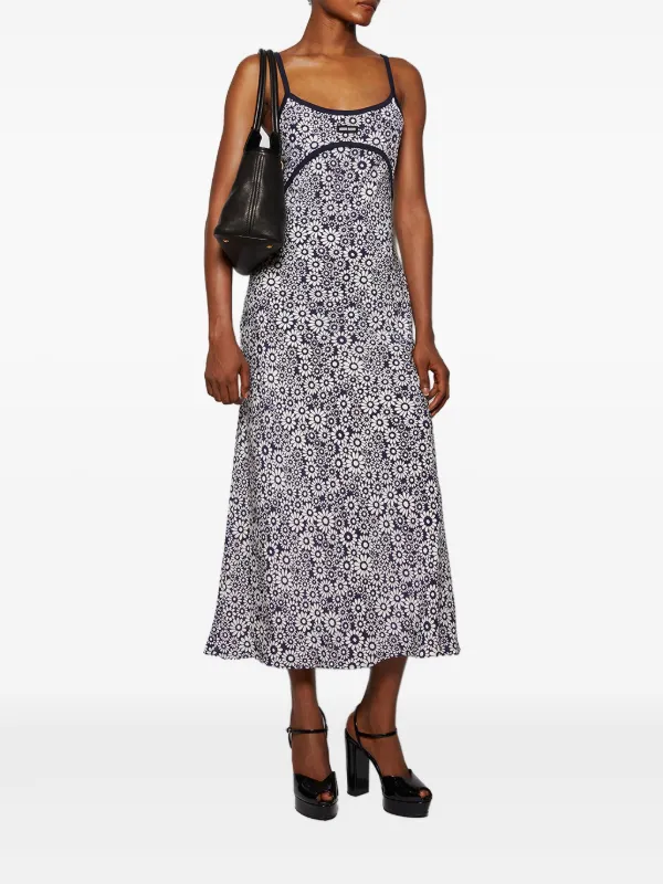 Miu Miu floral-print Slip Dress | Blue | FARFETCH