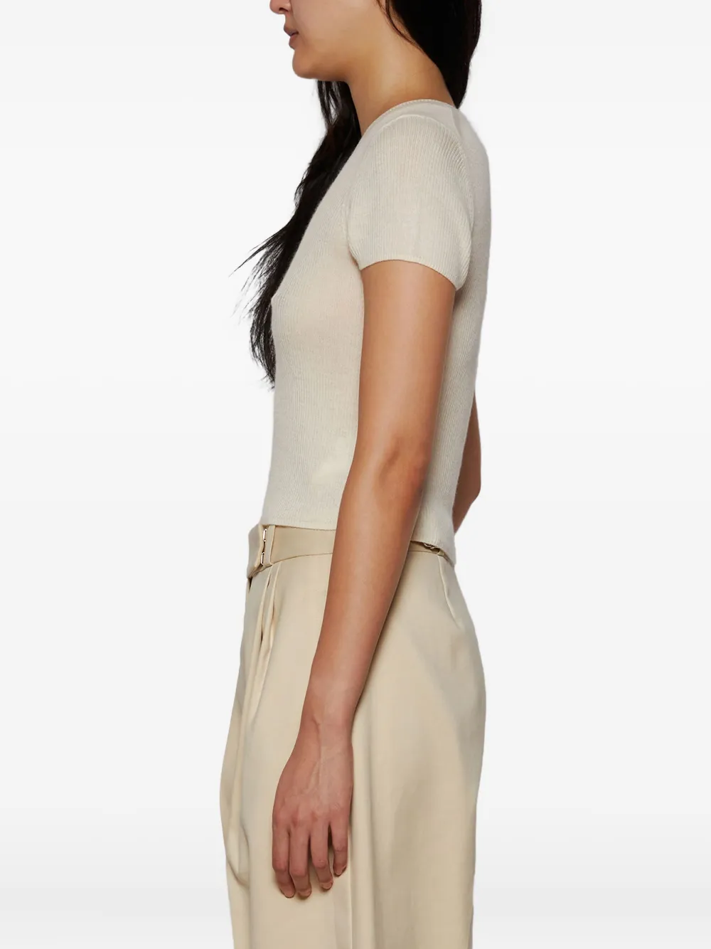 ETERNE Kasjmier T-shirt met korte mouwen Wit