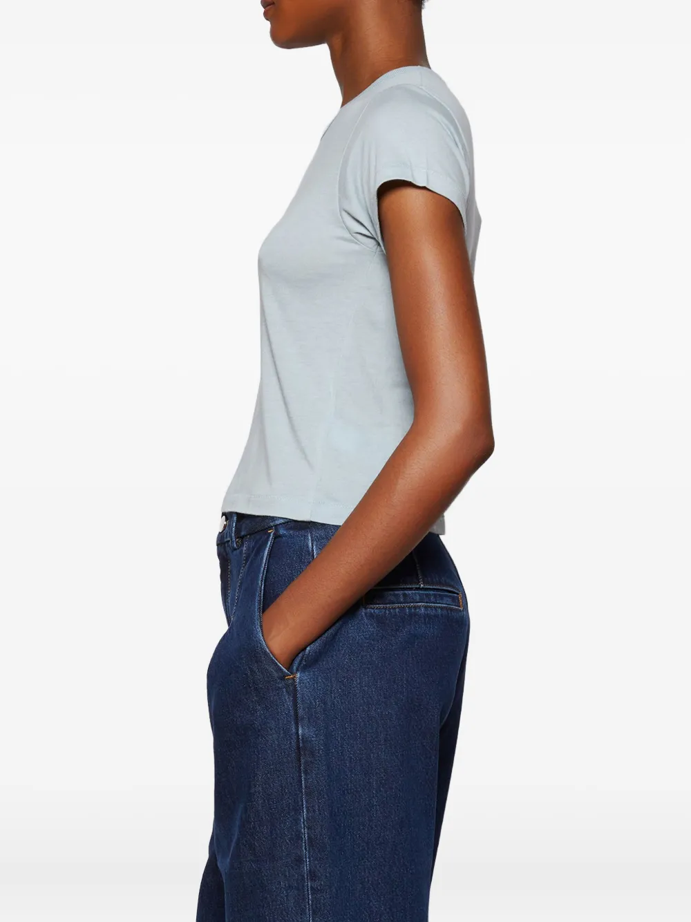 ETERNE Cropped T-shirt met korte mouwen Blauw