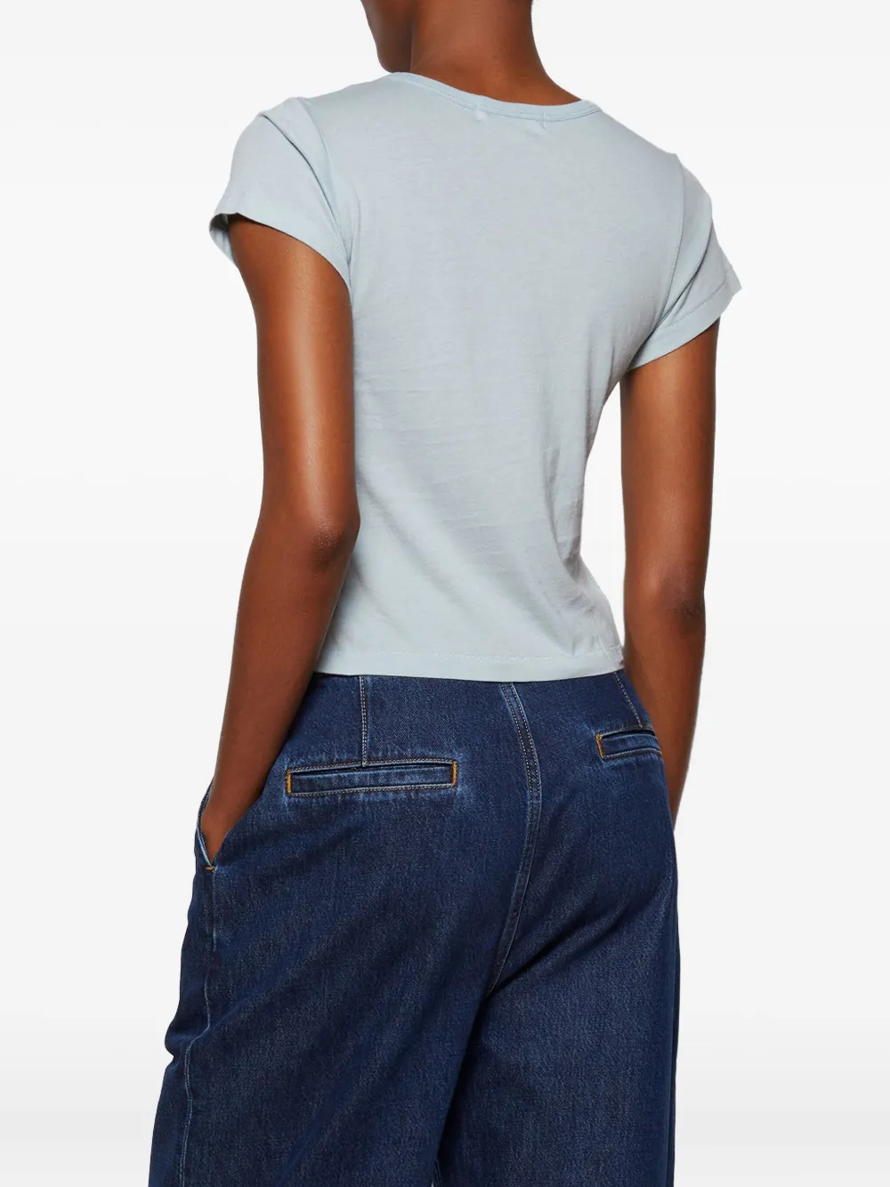 ETERNE Cropped T-shirt met korte mouwen Blauw